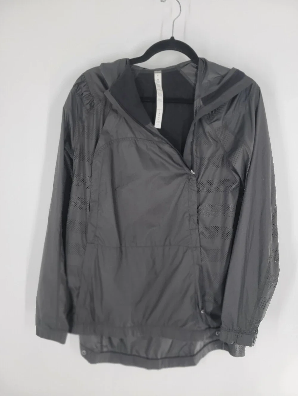 lululemon Pack and Go Lightweight Hooded Windbreaker Jacket Black Size 8